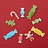 Frame of Christmas cookies on a red background with space for text