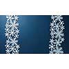 Christmas card with Border of Christmas snowflakes