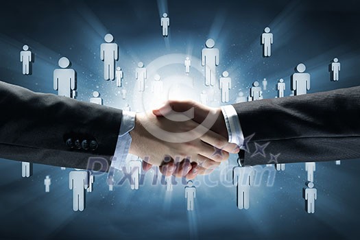 Close up of businessman hands making deal Close up of businessman hands making deal