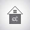 Home repair symbol on gray background 