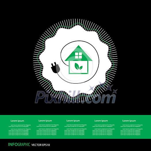 green home power efficiency vector icon green home power efficiency vector icon