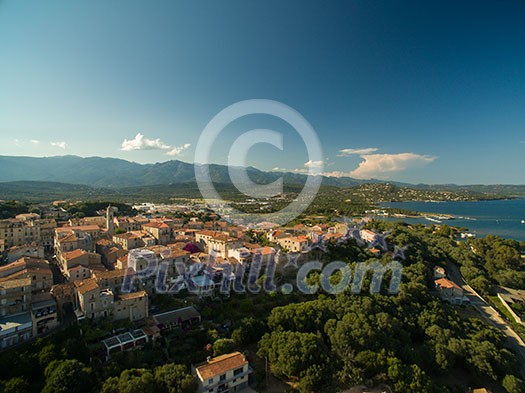 Aerial view of Porto-Vecchio old town, Corsica, France Aerial view of Porto-Vecchio old town, Corsica, France