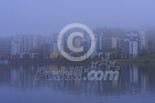 Foggy morning in the city Foggy morning in the city