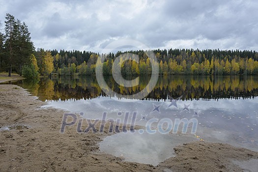Lake landscape in autumn colors Lake landscape in autumn colors