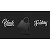 label in shape womens handbag on high hill made of cardboard on a gray background.a Calligraphic text black Friday and sales luxury premium style concept