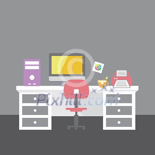 vector creative office room interior workspace vector creative office room interior workspace
