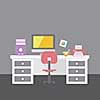 vector creative office room interior workspace  