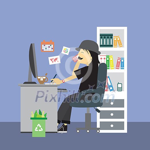 vector creative office room interior workspace vector creative office room interior workspace