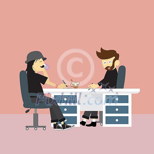 office worker business management meeting vector cartoon style office worker business management meeting vector cartoon style