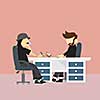 office worker business management meeting vector cartoon style 