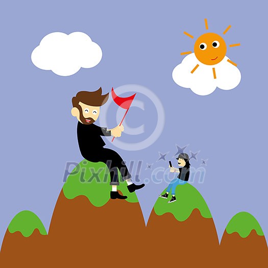 go to goal vector cartoon style go to goal vector cartoon style