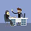 office worker business management meeting vector cartoon style 