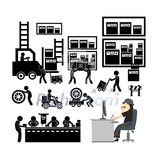 vector manufacturer and distributor icon for business system vector manufacturer and distributor icon for business system