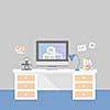 vector creative office room interior workspace 