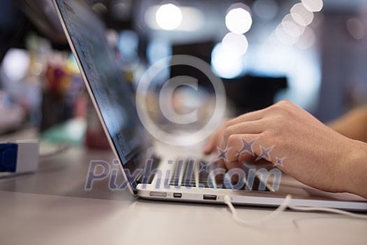 software developer writing programming code on laptop computer software developer writing programming code on laptop computer