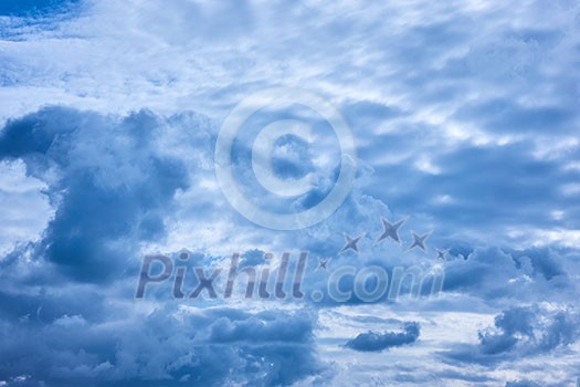 beautiful panoramic view of gray clouds in the blue sky beautiful panoramic view of gray clouds in the blue sky