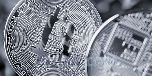 Bitcoin coin from both sides, cryptocurrency and blockchain concept, can be used for video or site cover Bitcoin coin from both sides, cryptocurrency and blockchain concept, can be used for video or site cover