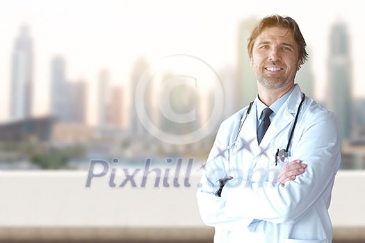 Portrait of senior doctor in hospital room Portrait of senior doctor in hospital room