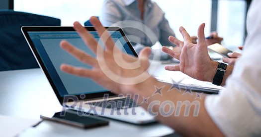 casual business people having meeting in corporate enviroment casual business people having meeting in corporate enviroment