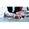 business people having meeting in bright office making plans for business
