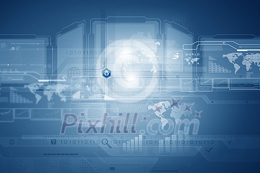 Background digital image with touch icons. Innovative technologies Background digital image with touch icons. Innovative technologies