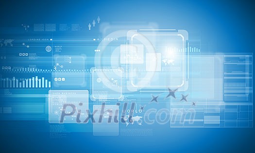 Background digital image with touch icons. Innovative technologies Background digital image with touch icons. Innovative technologies