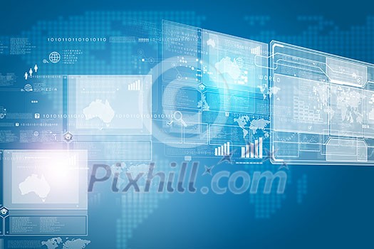 Background digital image with touch icons. Innovative technologies Background digital image with touch icons. Innovative technologies