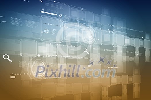 Background digital image with touch icons. Innovative technologies Background digital image with touch icons. Innovative technologies