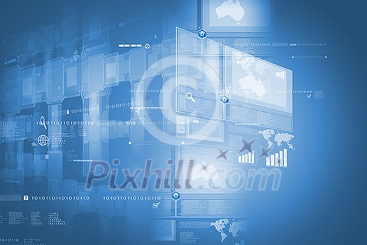 Background digital image with touch icons. Innovative technologies Background digital image with touch icons. Innovative technologies