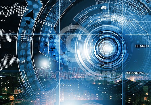 Background digital image with touch icons. Innovative technologies Background digital image with touch icons. Innovative technologies