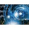 Background digital image with touch icons. Innovative technologies