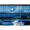 Background digital image with touch icons. Innovative technologies
