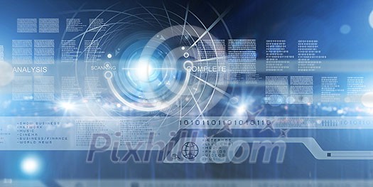 Background digital image with touch icons. Innovative technologies Background digital image with touch icons. Innovative technologies