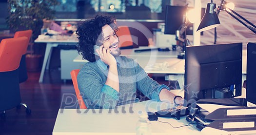 Young Entrepreneur Freelancer Working Using A computer In Coworking space Young Entrepreneur Freelancer Working Using A computer In Coworking space