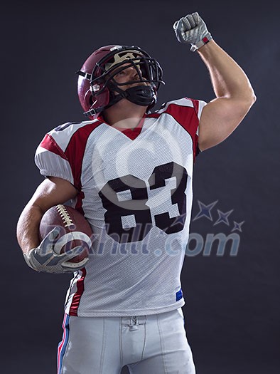 american football player celebrating touchdown isolated on gray background american football player celebrating touchdown isolated on gray background