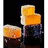 Fresh delicious juicy home made marmalade on a black background