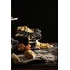Homemade dough preparation process for pasta on a pasta machine. Traditional italian cuisine.