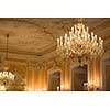 Chrystal chandelier in a splendid baroque room
