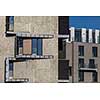 Contemporary design of multifamily living houses. Modern luxury apartments buildings