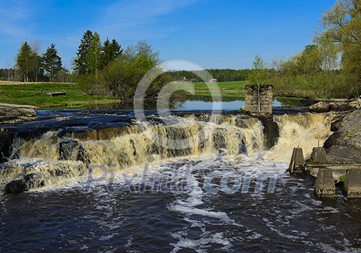 Agricultural landscape with river