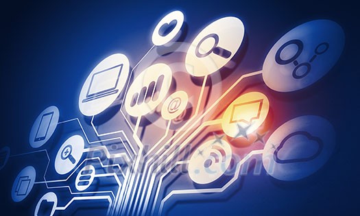 Digital background image with networking connection and cloud computing concept Digital background image with networking connection and cloud computing concept