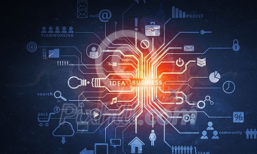 Digital background image with networking connection and strategy concept Digital background image with networking connection and strategy concept