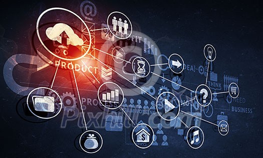 Digital background image with networking connection and strategy concept Digital background image with networking connection and strategy concept