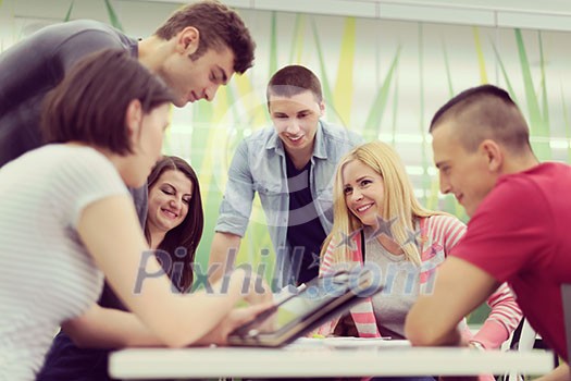 students group study together in school classroom and working together homework project students group study together in school classroom and working together homework project