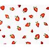 Halves of a fresh strawberry with green leaves on a gray background. Creative pattern of berries, flat lay