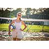 Female beachvolleyball player