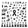 vector doctor and hospital icon set   
