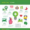 vector anatomy and hospital icon set 