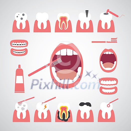 smile dental vector icon set smile dental vector icon set