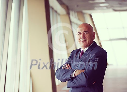 portrait of senior business man alone in modern corporate office indoors portrait of senior business man alone in modern corporate office indoors